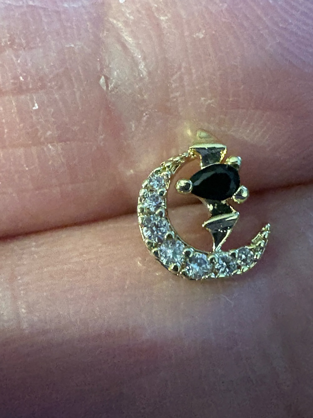 Nose Ring- Stud 20G Copper   Zirconia Blue Moon